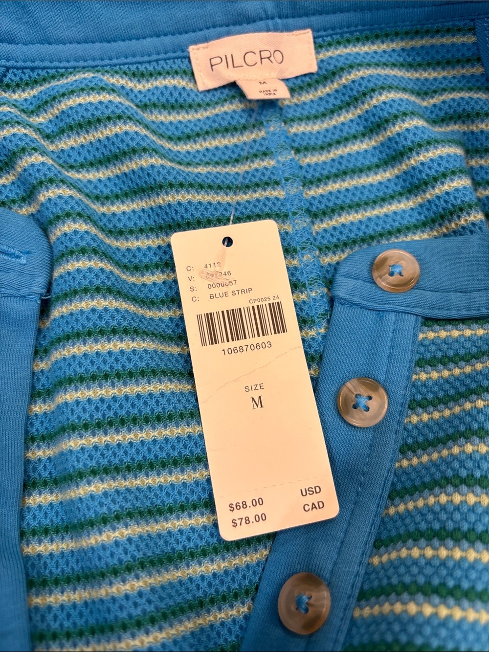 Pilcro Blue Striped Halter Button-Front Tank - Picture 4 of 4
